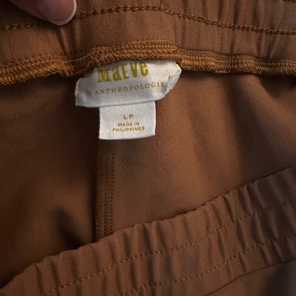 Anthropologie Maeve Martine Ponte track pants Tan with Red Stripe - Picture 7 of 7